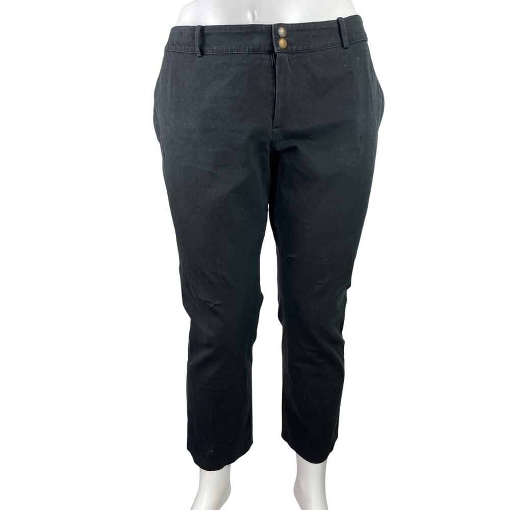 Lauren Ralph Lauren Conor Women's Black Straight Leg Trousers Pants Size 18W